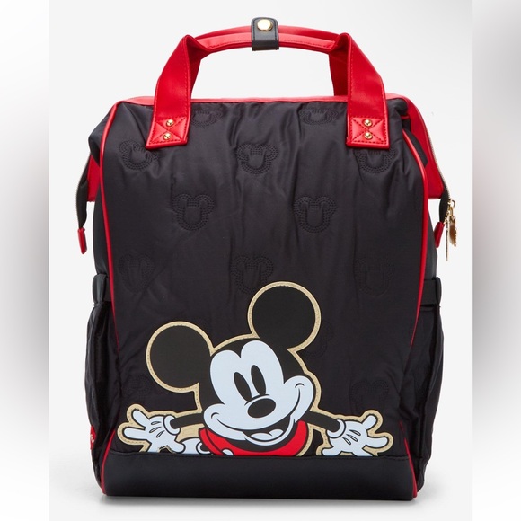 Disney Other - NWT Disney Mickey Mouse Quilted Black and Red Backpack Boxlunch exclusive